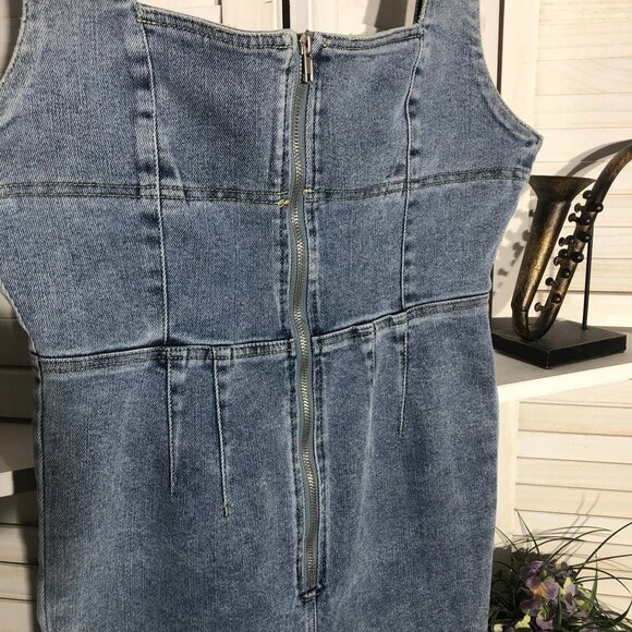 Emory Park Denim Jumpsuit Bell Bottoms Light Blue Size Medium - Picture 7 of 16